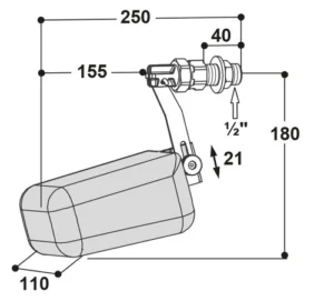 Plūdurinis vožtuvas „EASYFLOW“, modelis 800, skirtas ganyklų girdykloms