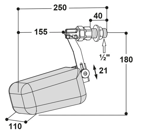 Plūdurinis vožtuvas „EASYFLOW“, modelis 800, skirtas ganyklų girdykloms