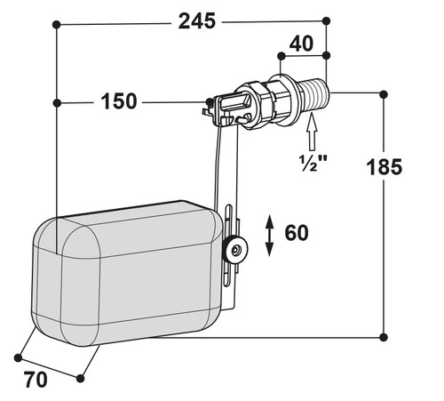 Membraminis plūdės vožtuvas, modelis 820